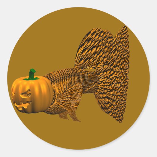 Funny Orange Guppy Runder Aufkleber (Vorderseite)