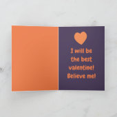 Funny Orange Heart Donald Trump | Valentine's Day Karte (Innenseite)
