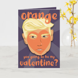 Funny Orange Heart Donald Trump | Valentine's Day Karte