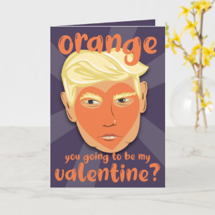Funny Orange Heart Donald Trump   Valentine's Day Karte