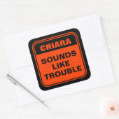 Funny orange klingt wie ein Warnzeichen Quadratischer Aufkleber (Umschlag)