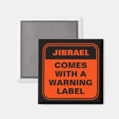 Funny orange kommt mit Warnhinweis personalisiert Magnet (Vorderseite/Rückseite)