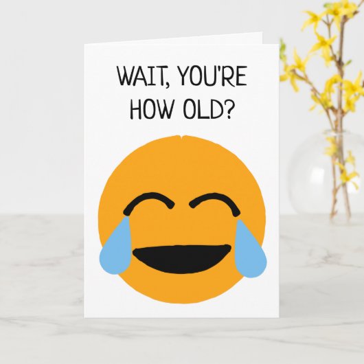 Funny Orange Laughing Face Emoji Birthday Card Karte (Gelbe Blume)