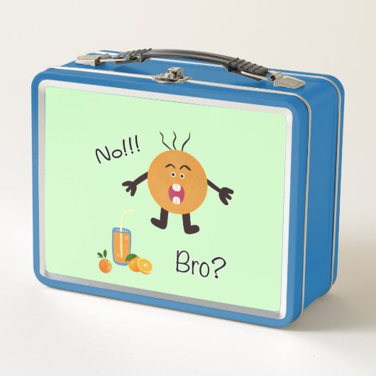Funny Orange Metall Brotdose (Vorderseite)