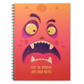 Funny Orange Monster Halloween Notebook Notizblock (Vorderseite)