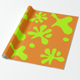 Funny Orange & Neon Green Slide Mappenkinder Geschenkpapier