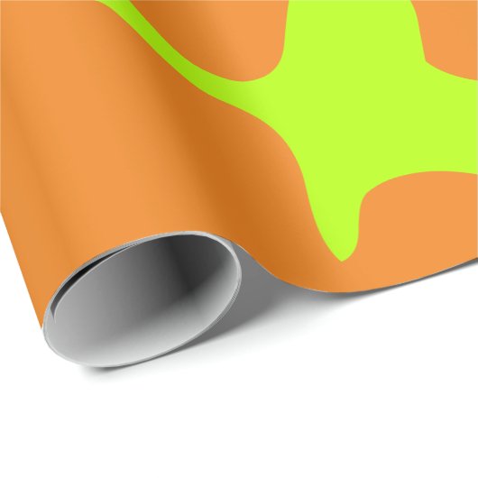 Funny Orange & Neon Green Slide Mappenkinder Geschenkpapier (Rolleneckpunkt)