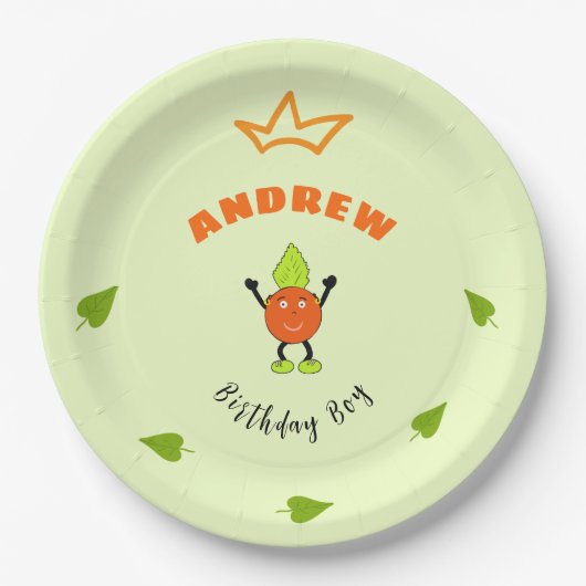 Funny Orange Pappteller (Vorderseite)