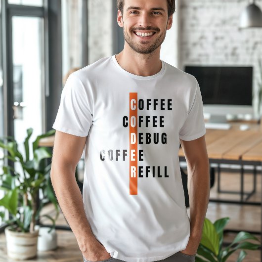 Funny Orange Programmer Kaffeebuchneufüllung T-Shirt