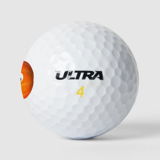 Funny Orange Pumpkin Face 4Tony Golfball (Logo)