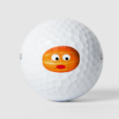 Funny Orange Pumpkin Face 4Tony Golfball (Vorderseite)