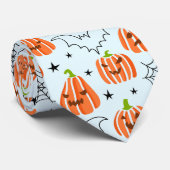Funny Orange Pumpkins Bats Spider Nets Halloween Krawatte (Gerollt)