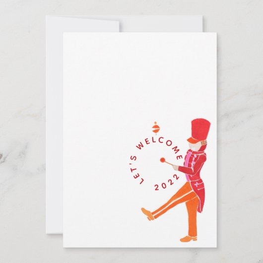 Funny Orange-Red Watercolor Nutcracker Einladung (Rückseite)