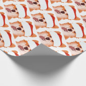 Funny Orange Santa Corgi Weihnachten Geschenkpapier (Ecke)