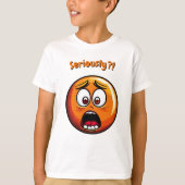 Funny Orange schockierte Emoji Kinder T - Shirt (Vorderseite)
