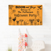 Funny Orange Scribble Halloween-Party Willkommen Banner (Insitu)