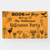 Funny Orange Scribble Halloween-Party Willkommen Banner (Horizontal)