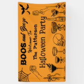 Funny Orange Scribble Halloween-Party Willkommen Banner (Vertikal)