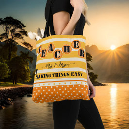 Funny Orange Stripes Polka Dots Lehrer Tasche