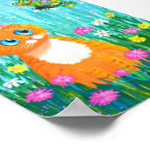 Funny Orange Tabby Cat Butterfly Creationarts Poster (Ecke)