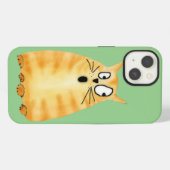 Funny Orange Tabby Cat iPhone Hülle (Rückseite (Horizontal))