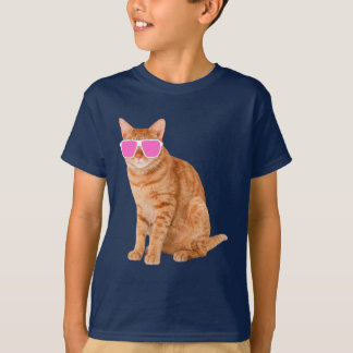 Funny Orange Tabby Cat mit Sonnenbrille T-Shirt