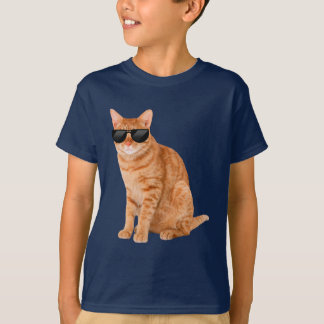 Funny Orange Tabby Cat mit Sonnenbrille T-Shirt