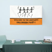 Funny Orange und Black Dancing Skelett Halloween Banner (Messeveranstaltung)