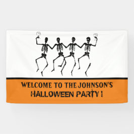  Funny Orange und Black Dancing Skelett Halloween Banner