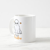 Funny Orange und Black Niedlich Ghost Halloween Kaffeetasse (Vorderseite Links)