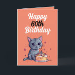 Funny Orange und White Cat Husband 60. Geburtstag Karte<br><div class="desc">Funny Orange und White Cat Husband 60. Geburtstag, ein lustiges und cooles Design für jeden, der eine einzigartige Geburtstagskarte für seinen Ehemann zum Geburtstag sucht. Das Design ist einfach und auffällig, es verfügt über eine niedliche Katze, die hinter einem Geburtstagskuchen sitzt, sowie bearbeitbare Textinformationen. Wenn Sie Probleme mit der Anpassung...</div>