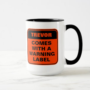 Funny orange Warnhinweis personalisieren Vorsicht Tasse
