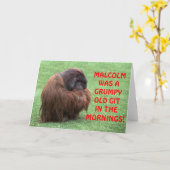 Funny Orangutan Grumpy Old Git Grube Card Karte (Gelbe Blume)