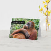 Funny Orangutan Grußkarte Karte (Gelbe Blume)