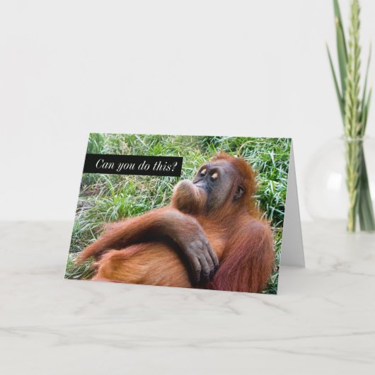 Funny Orangutan Grußkarte Karte (Vorderseite)