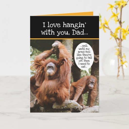 Funny Orangutans - Ich Liebe Hangin' mit dir, Vate Karte (Gelbe Blume)