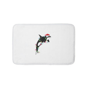 Funny Orca Killer Whale Weihnachtsmannmütze Weihna Badematte