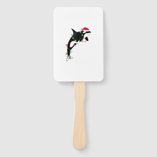 Funny Orca Killer Whale Weihnachtsmannmütze Weihna Fächer (Vorderseite)
