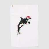 Funny Orca Killer Whale Weihnachtsmannmütze Weihna Golfhandtuch (Vorderseite)