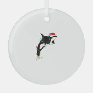 Funny Orca Killer Whale Weihnachtsmannmütze Weihna Ornament Aus Glas