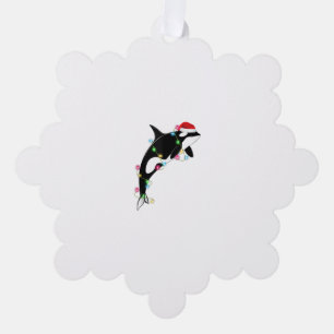 Funny Orca Killer Whale Weihnachtsmannmütze Weihna Ornament Karte