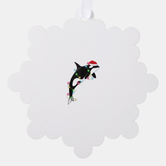 Funny Orca Killer Whale Weihnachtsmannmütze Weihna Ornament Karte (Vorderseite)