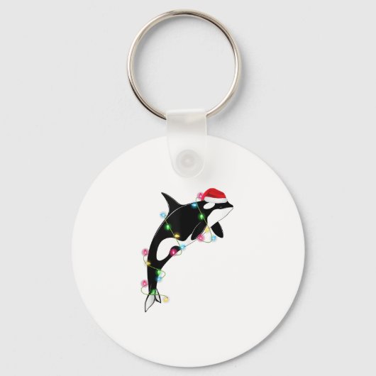 Funny Orca Killer Whale Weihnachtsmannmütze Weihna Schlüsselanhänger (Vorderseite)
