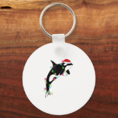 Funny Orca Killer Whale Weihnachtsmannmütze Weihna Schlüsselanhänger (Vorderseite)