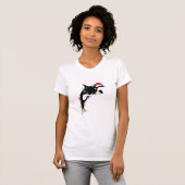 Funny Orca Killer Whale Weihnachtsmannmütze Weihna T-Shirt (Vorne ganz)