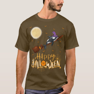 Funny Orca Ride Hexenschuh Orca Fisch Halloween 10 T-Shirt