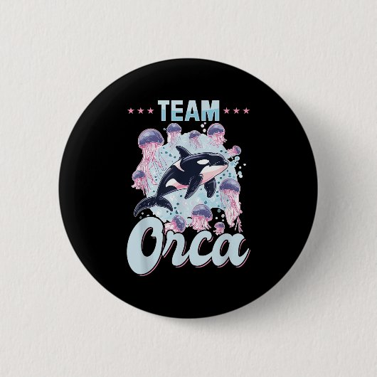 Funny Orca Tierteam Orca Button (Vorderseite)