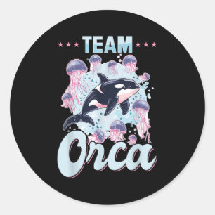 Funny Orca Tierteam Orca Runder Aufkleber