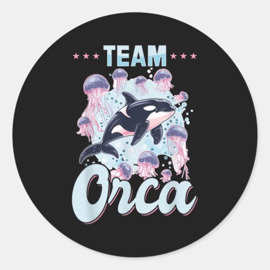 Funny Orca Tierteam Orca Runder Aufkleber (Vorderseite)
