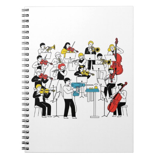 Funny Orchestra Illustration - Drill Player Notizblock (Vorderseite)